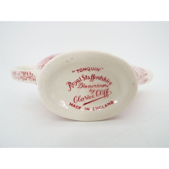 Vintage Royal Staffordshire Clarice Cliff Tonquin Gravy Boat with Underplate - Picture 7 of 13